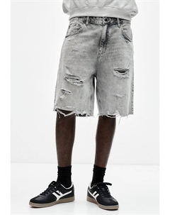 Джинсовые шорты, темно-серый Pull & bear