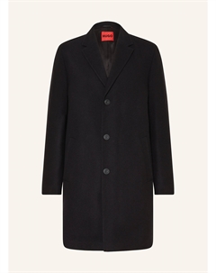 Шерстяное пальто мальтовый2441, черный Hugo