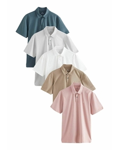 Рубашка поло 5 PACK STANDARD, белый Next