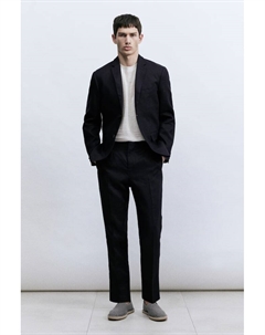 Узкие льняные брюки, синий H&m