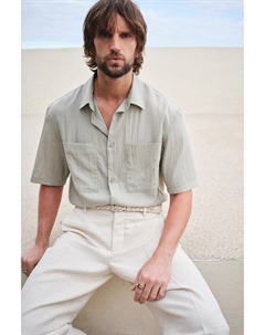 Рубашка свободного покроя., бежевый H&m