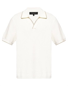 Рубашка-поло Harbor с ажурной вязкой, белый Rag & bone