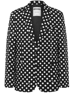 Однобортный пиджак в горох, черный Moschino