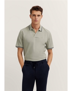 Рубашка поло MIT KONTRASTSTREIFEN UND BRUSTSTICKEREI, бежевый Bugatti