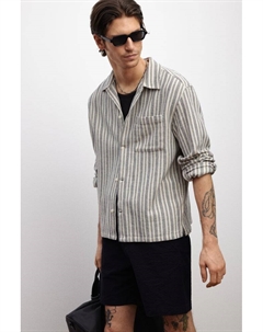 Рубашка со структурой, прямого кроя, мультиколор H&m