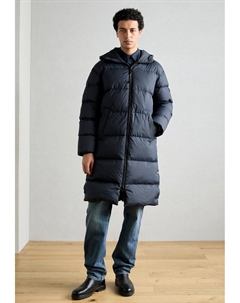 Пуховое пальто PUFFER LONG HOOD WELT POCKETS SIDE VENTS, темно-синий Marc o'polo