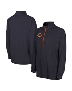 Мужской темно-синий топ с молнией без четверти реглан Chicago Bears Joint Authentic, цвет Brs Navy Outerstuff