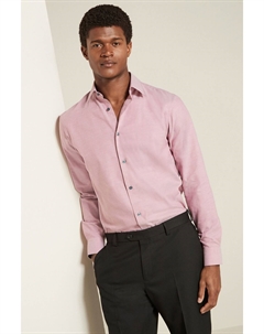 Рубашка оксфорд обычного кроя с длинными рукавами, одинарными манжетами и воротником на пуговицах, простая в уходе, розовый Next