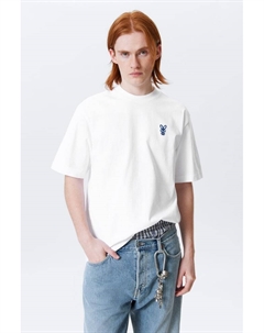 Свободная футболка с графическим принтом, белый Weekday