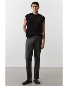 Элегантные брюки из льняной ткани классического кроя, серый H&m