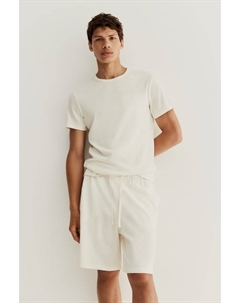 Пикейные шорты длиной до колена свободного кроя, белый H&m