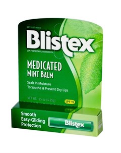 Medicated Mint Lip Balm бальзам для губ мятный с лечебным эффектом Blistex
