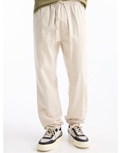 Зауженные брюки, экрю Pull & bear