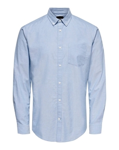 Рубашка на пуговицах стандартного кроя NEIL, светло-синий Only & sons