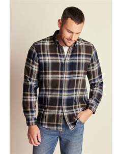 Клетчатая рубашка с длинными рукавами, синий Next