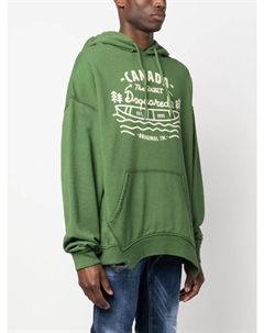 Худи с графичным принтом, зеленый Dsquared2