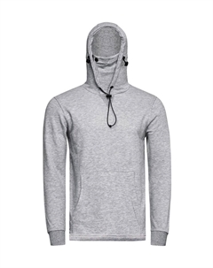 Толстовка с капюшоном и встроенной крышкой для рта и носа, серый Rusty neal