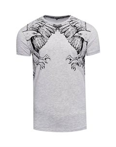 Футболка с классным принтом орла, серый Rusty neal