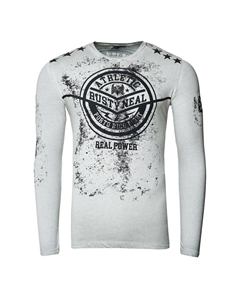 Рубашка с длинными рукавами и великолепным принтом спереди, серый Rusty neal