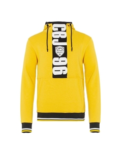 Толстовка с капюшоном и великолепными фирменными принтами, желтый Cipo&baxx