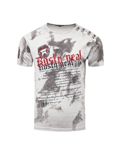 Футболка с великолепным дизайном в стиле батик, серый Rusty neal