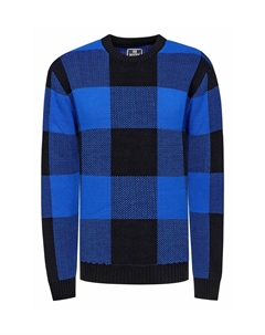 Вязаный свитер с клетчатым узором, цвет Schwarz Sax Rusty neal