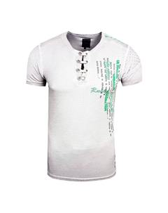 Футболка с шикарной планкой на пуговицах, серый Rusty neal