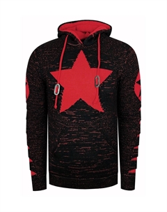 Толстовка с большой звездой, цвет Schwarz Rot Rusty neal