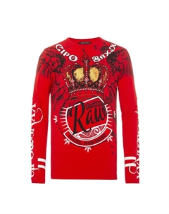 Рубашка с длинными рукавами и крупным принтом, красный Cipo&baxx