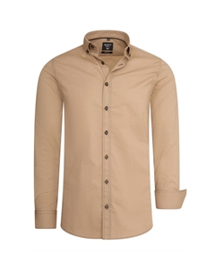Рубашка с длинными рукавами и тонкой контрастной строчкой, цвет Camel Rusty neal