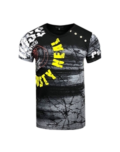 Футболка с крупным принтом спереди, черный Rusty neal