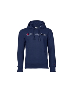 Мужская толстовка - толстовка, пуловер, капюшон, логотип, однотонная, синий Champion