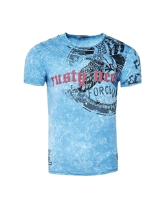 Футболка с эффектным принтом, синий Rusty neal