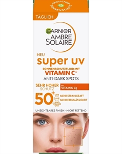 Солнцезащитный флюид для лица супер УФ с витамином С SPF 50+ 40 мл Garnier