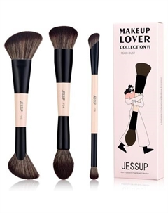 Кисти для макияжа лица, набор двухсторонних кистей для тональной основы, 3 шт Jessup
