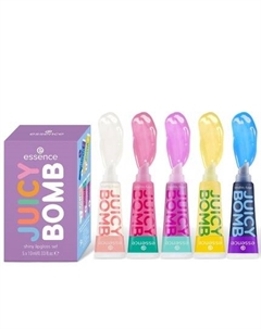 Набор блесков для губ Juicy Bomb Shiny Lipgloss № 02, многоцветный, без ацетона, веганский Essence