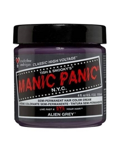 Краска для волос Alien Grey, не тестируется на животных, веганская, 118 мл Manic panic
