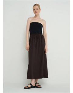 Макси-юбка с эластичным поясом, Коричневый Ostin