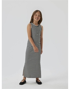 Платье длинное в рубчик и полоску черный Laredoute