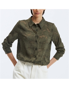 Блузка с воротником с заостренными уголками зеленый Laredoute