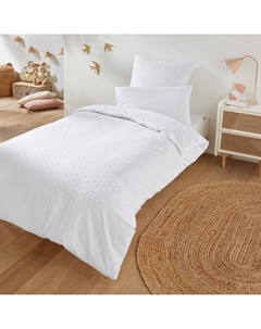 Пододеяльник детский из хлопка с вышивкой гладью Hilda белый Laredoute