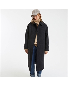 Пальто длинное с застежкой на пуговицы зимнее серый Laredoute