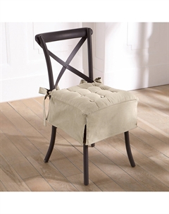 Подушка на стул из льна и хлопка Jimi бежевый Laredoute