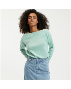 Пуловер вырез-лодочка зеленый Laredoute