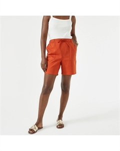 Льняные шорты красный Laredoute