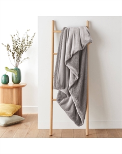 Плед флис-шерпа Maxine серый Laredoute