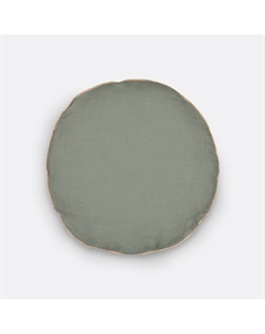 Подушка круглая из стираного льна Onega зеленый Laredoute