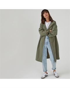 Ветровка длинная на молнии с капюшоном зеленый Laredoute