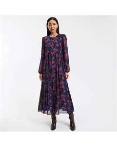 Расклешенное платье макси с цветочным принтом красный Laredoute