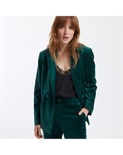 Бархатный пиджак свободного кроя Signature PAULE зеленый Laredoute